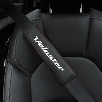 for modern veloster 1pc cowhide car interior seat belt protector cover for car auto accessories