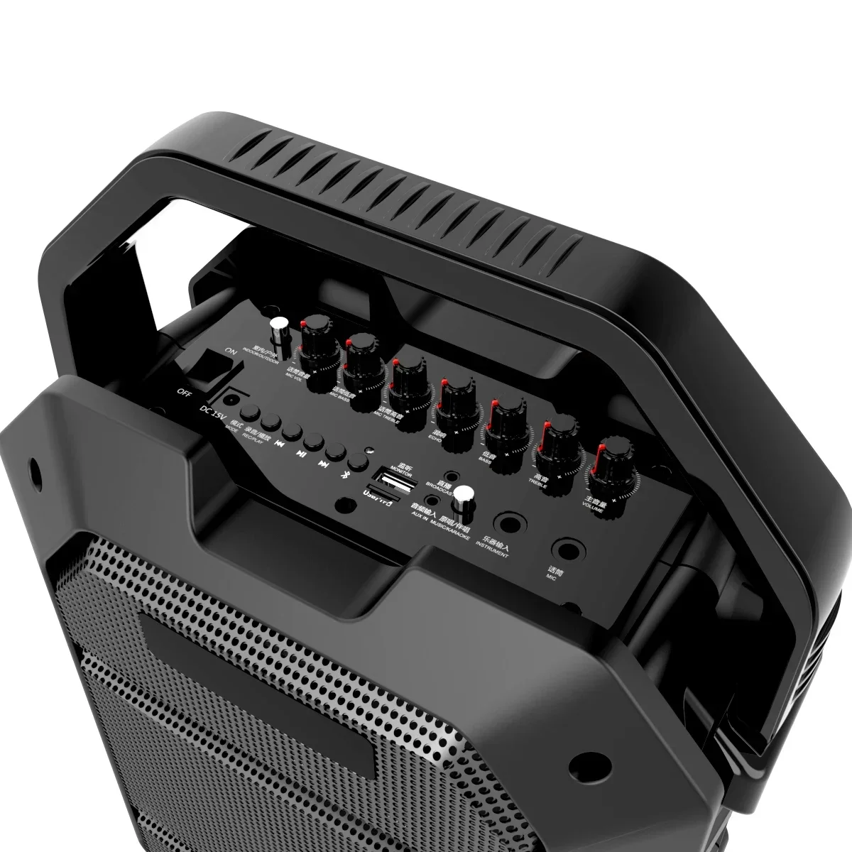 Фото ДЛЯ портативного мощного динамика для караоке 80 Вт, Bluetooth-динамик с ручным микрофоном, уличный беспроводной комплект динамиков №3