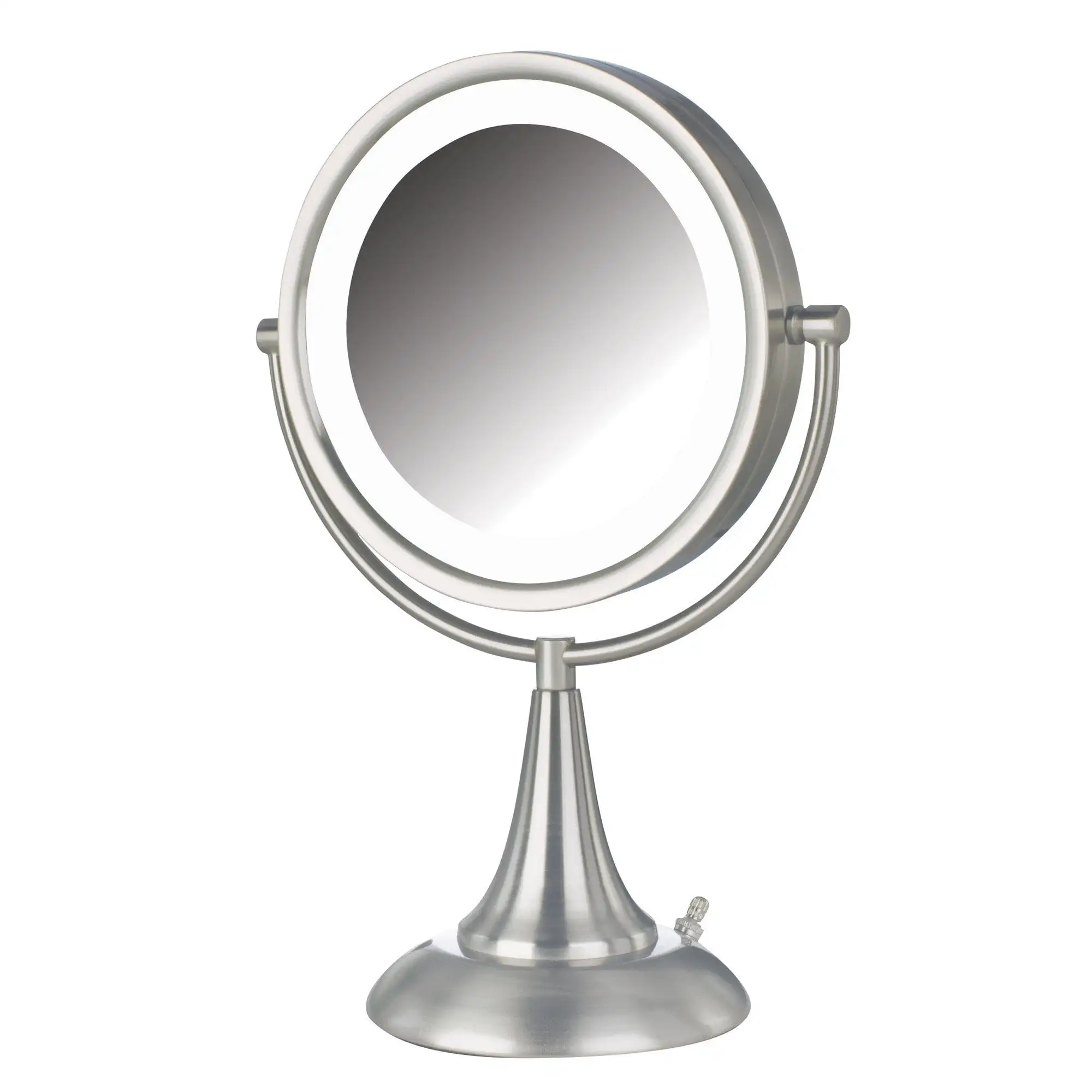 

8X-1X LED Lighted Makeup Mirror, Nickel