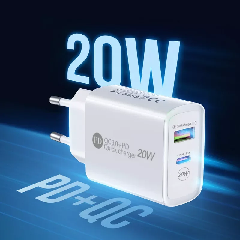 

PD 20W USB Type C Charger Quick Charge 3.0 Mobile Phone Charger for iPhone Fast Wall Chargers usb c power adapter