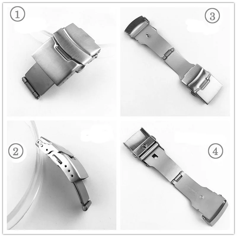 Пряжка из нержавеющей стали для часов складная застежка с вертикальным замком