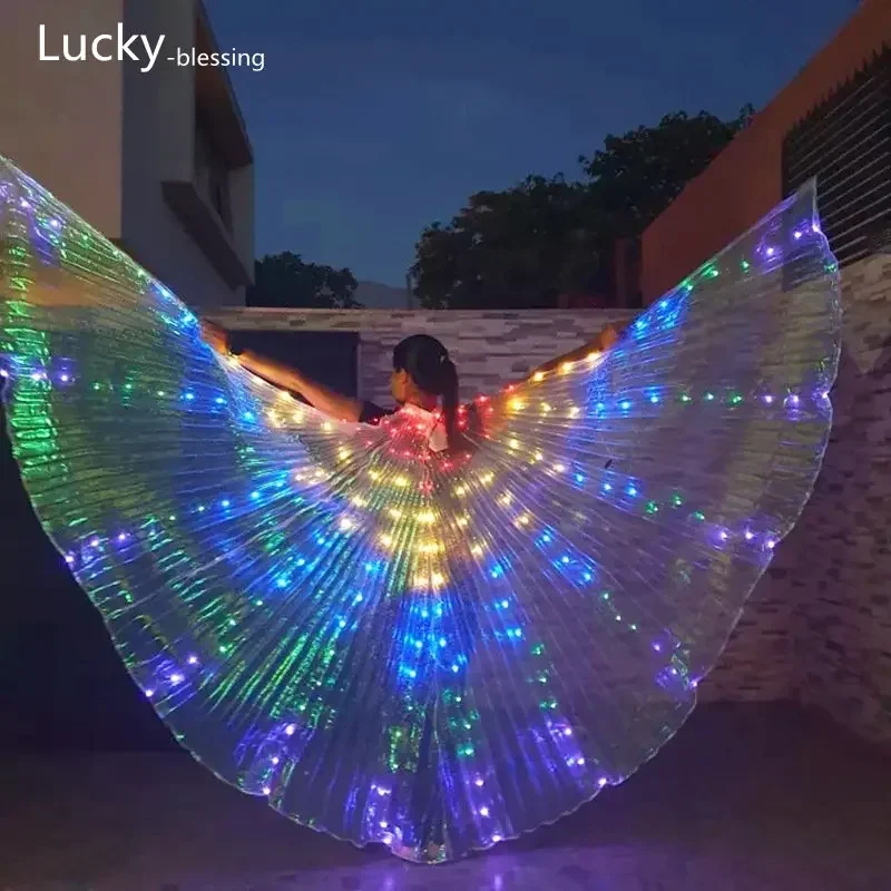 Светодиод радужного цвета для взрослых цирковая светящаяся накидка крылья