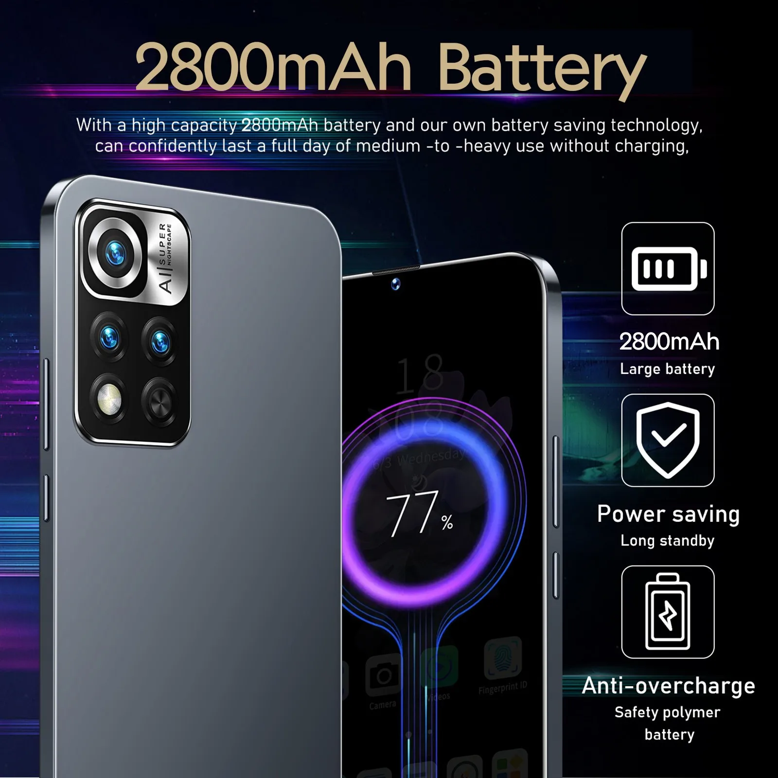 Смартфон с разблокировкой по лицу Android 8 1 задняя камера 5 Мп 6 3-дюймовый экран Waterdrop