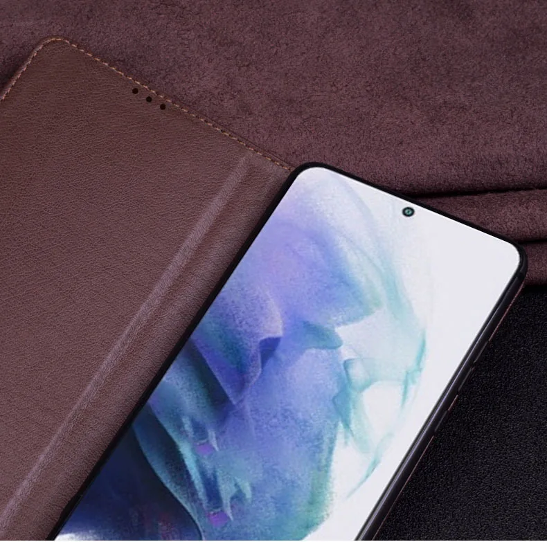 Genuine Leather Magnet Clasp Phone Case For Samsung Galaxy S22 S21 Plus Ultra A33 Kickstand Holster Cover Protective Full Funda