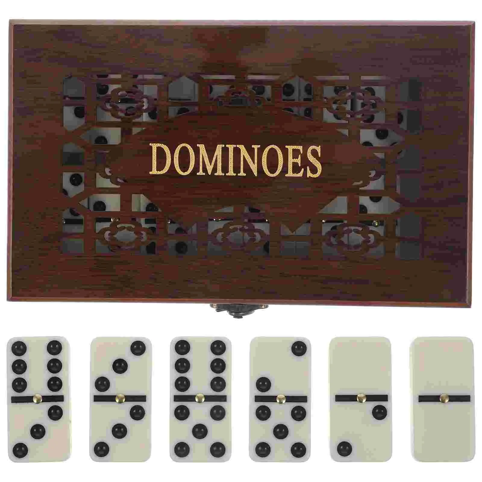 

Dominoes Traditional Game Toys Kids Educational Checkerboard Entertainment Recreational Case Melamine Travel Blocks Wood