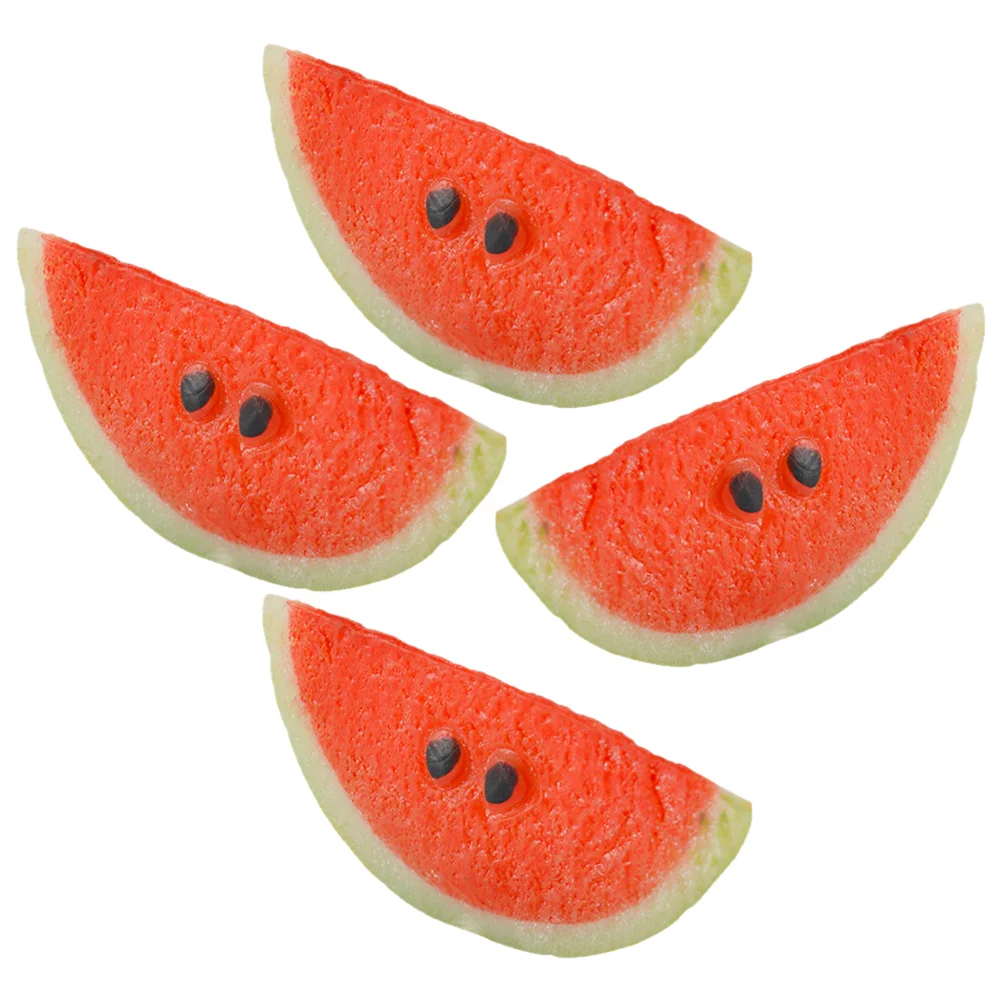 

4 Pcs Simulated Watermelon Slices Tabletop Decor Fruit Shop Display Manual Fake Pvc Model Prop Student Models