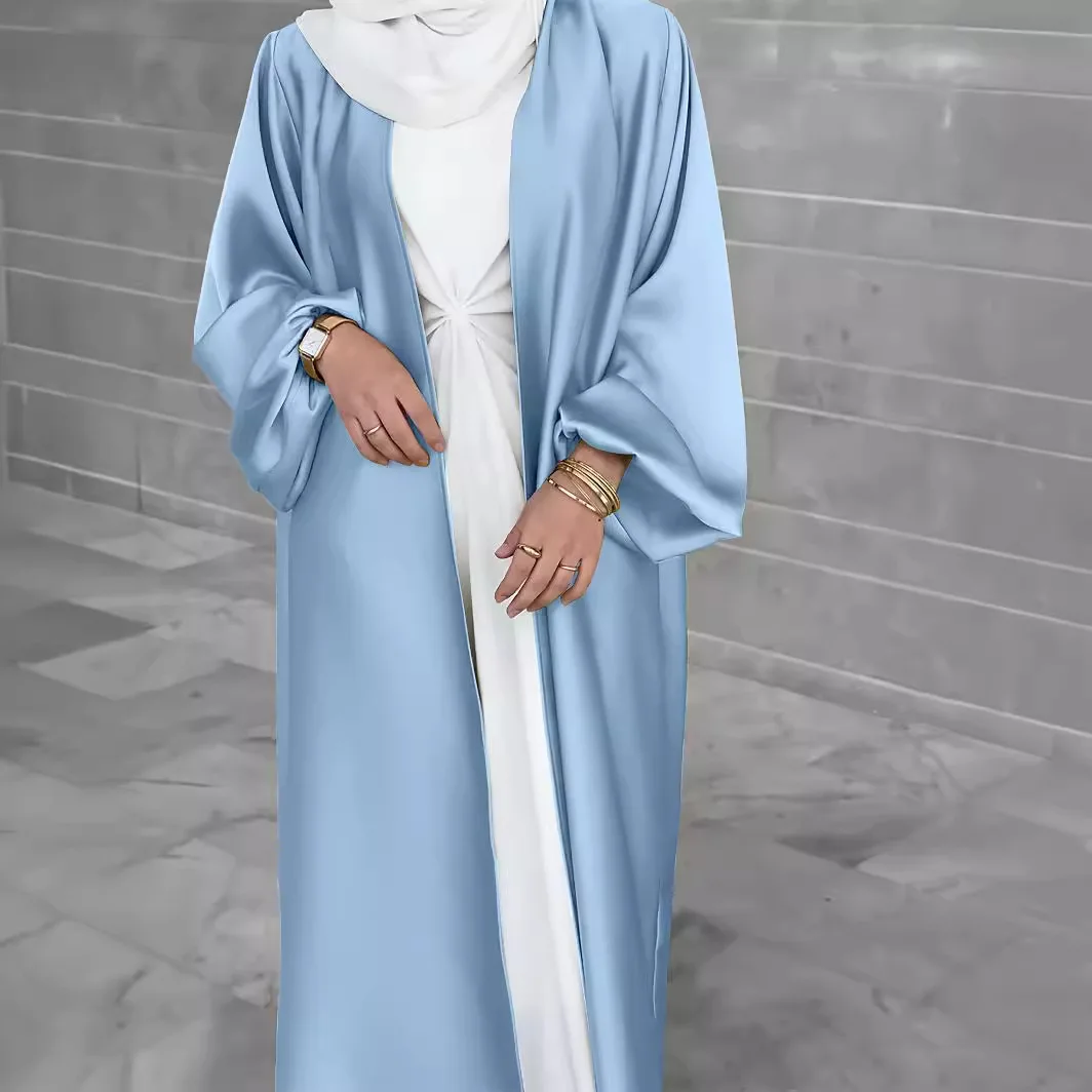 Платье женское однотонное с V-образным вырезом модный элегантный свободный халат