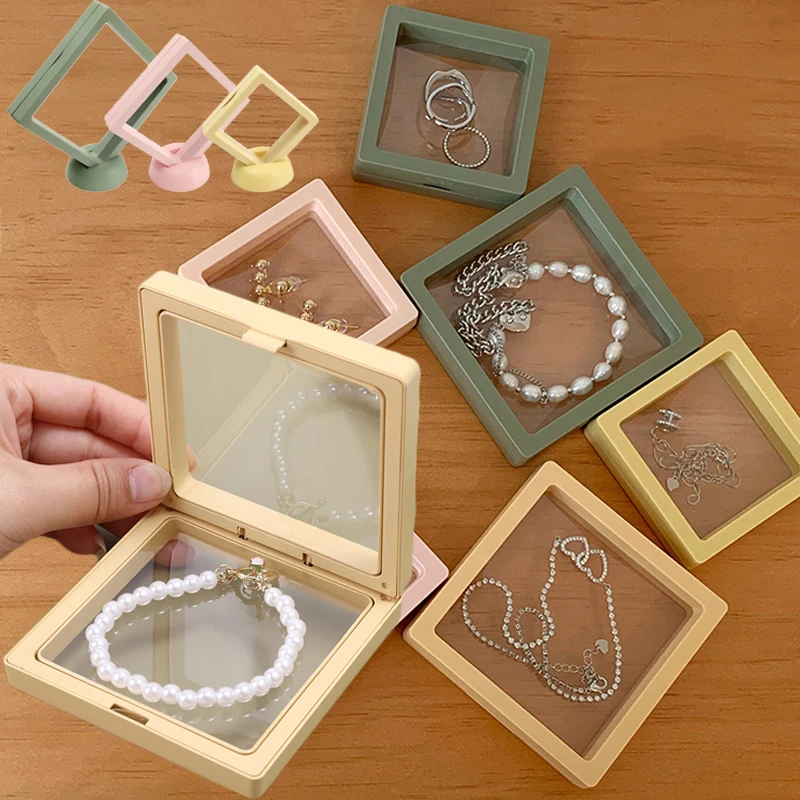

Color PE Membrane Jewelry Display Suspended Stand Holder Ring Earring Storage Anti-oxidation Bracelet Beads Showcase Elastic Box
