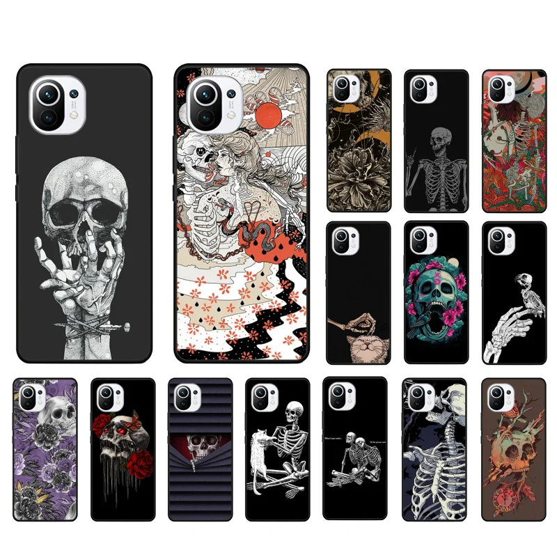 

Skull Skeleton Tattoo Art Phone Case for Xiaomi 12 Mi 10T 11T 11 Pro 10 10T 11 lite 10pro 11Ultra Poco X3 Pro Poco F3 M3