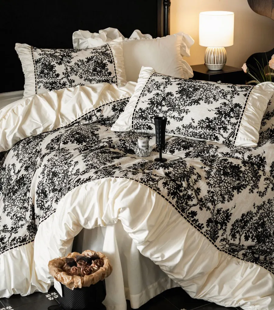 Элегантный сказочный пейзаж лесная древесина черный зеленый комплект