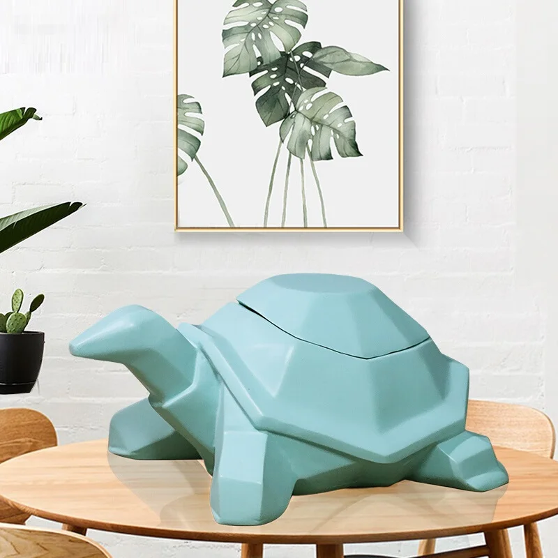 

Geometry Tortoise Statue Storage Box Lucky Animal Art Sculpture Resin Entrance Entryway Key Storage Decorations R2496