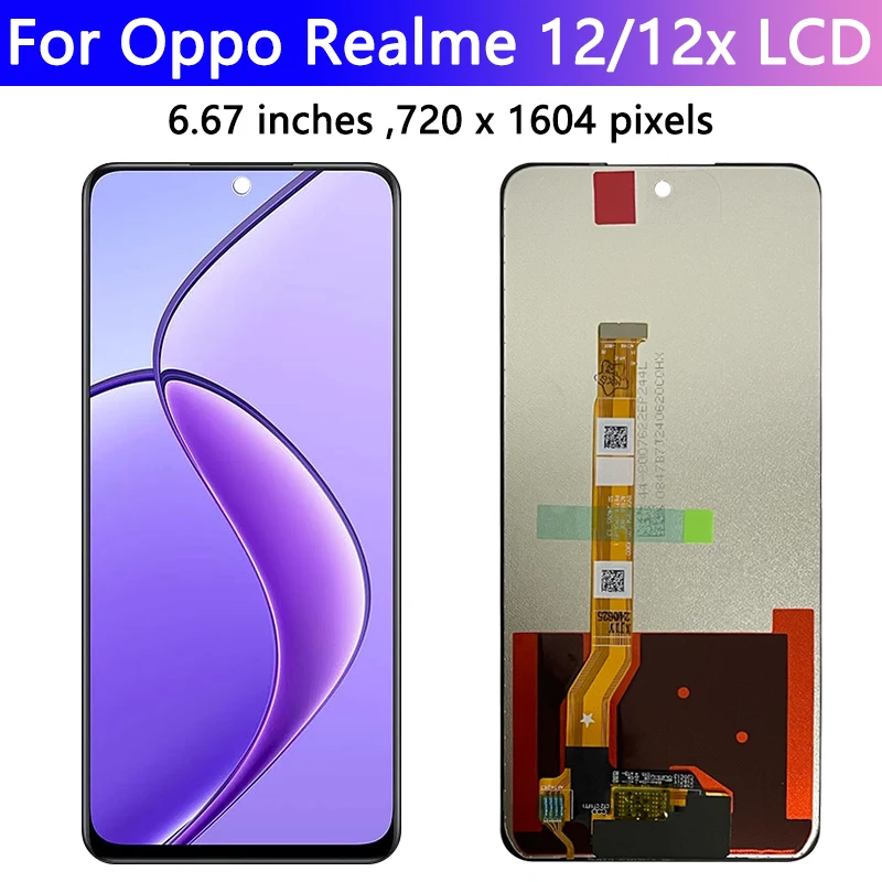 6 72 '𧪪 + для OPPO Realme 12 5G экран дигитайзер в сборе Oppo 12X LCD с рамкой