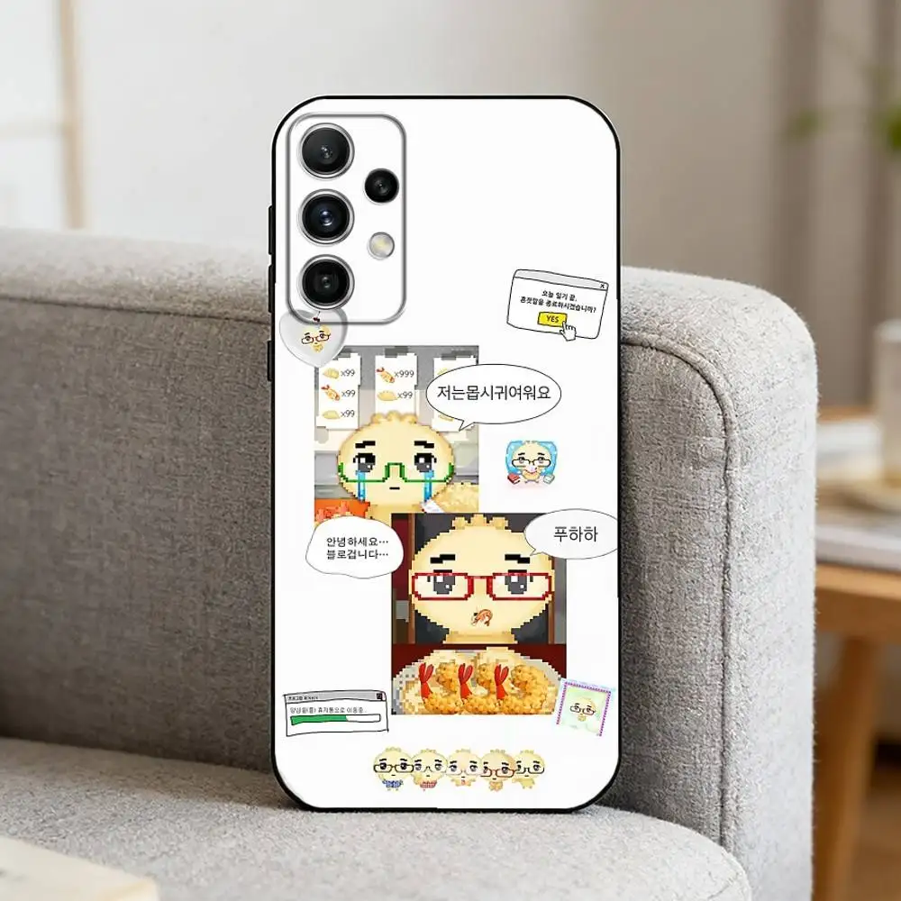 Милый чехол для телефона A-Angyeongmandu K Dumpling для Samsung S25, S24, S21, S22, S23, S30, Ultra, S20, Plus, FE, Note, 10, 9, 5G, черный (art.: 3920da908f5e3) - 3920da908f5e3
