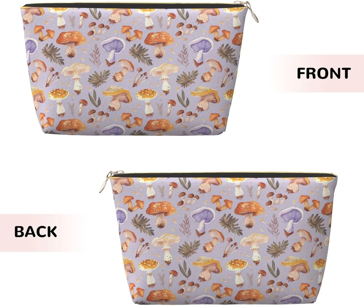 Косметичка с грибами пастельно-фиолетовая косметичка дорожный органайзер для