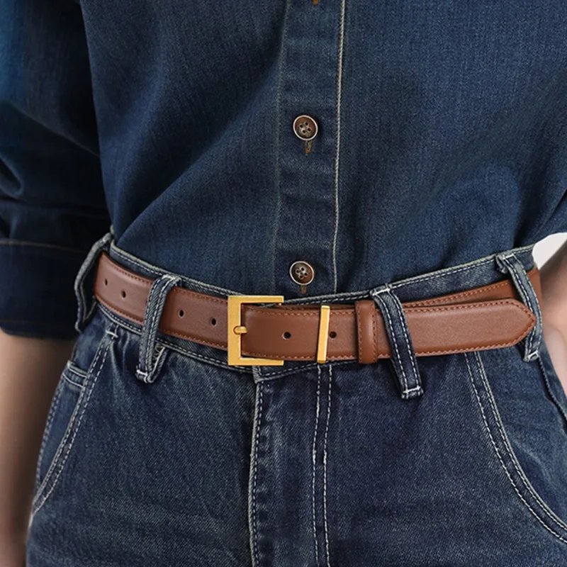 

Classic Top Layer Cowhide Women's Belt with High-end Leather Belt Fashionable and Versatile Decoration Paired with Jeans
