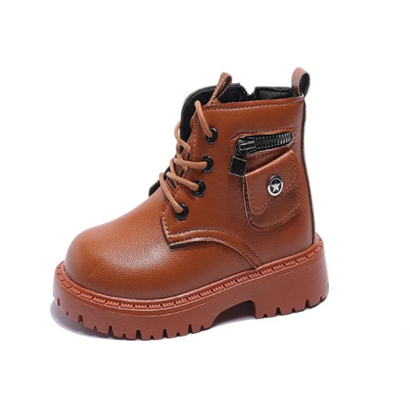 

Классические ботинки-броги унисекс для мальчиков и девочек, короткие ботинки из искусственной кожи на молнии и мягкой нескользящей подошве, Детские ботильоны, детские кроссовки для малышей