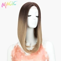 maigc synthetic lace wig super soft hair ombre blonde wig short bob wigs top high temperature fiber for women cosplay
