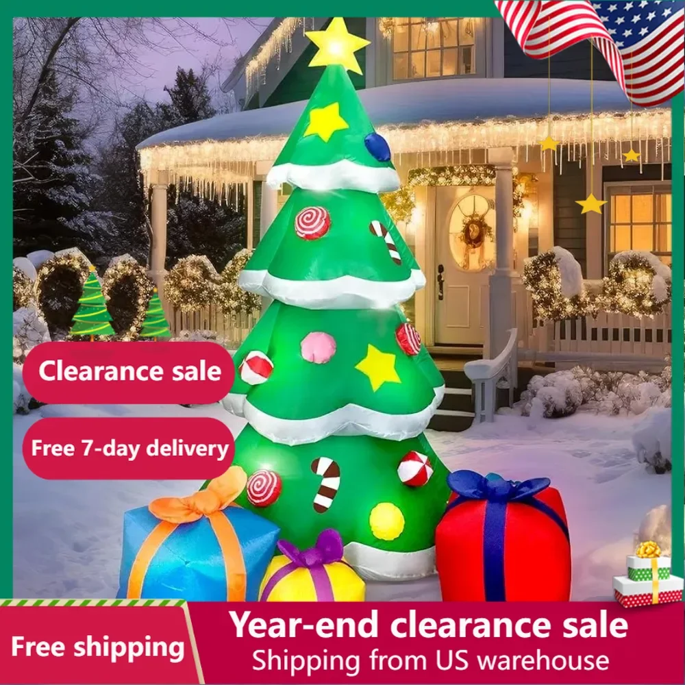 

7 FT Christmas Tree Inflatables Outdoor Decoration Indoor Outdoor Yard Garden Lawn Décor Inflatable Christmas Clearance