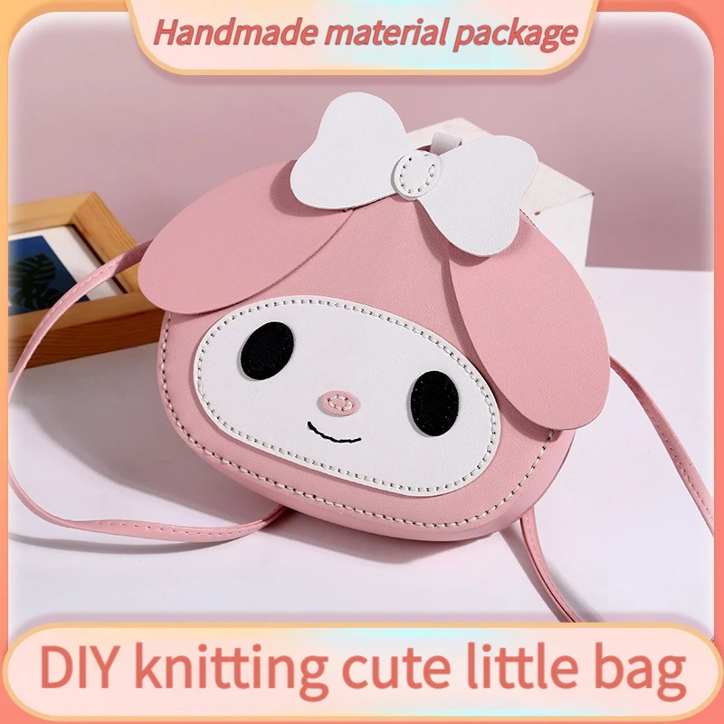 

Diy Material Package Sanrio My Melody Hand Sewn Bag To Weave Kawaii Anime Figure Small Change Child Girls Bag Gift Cartoon Cute