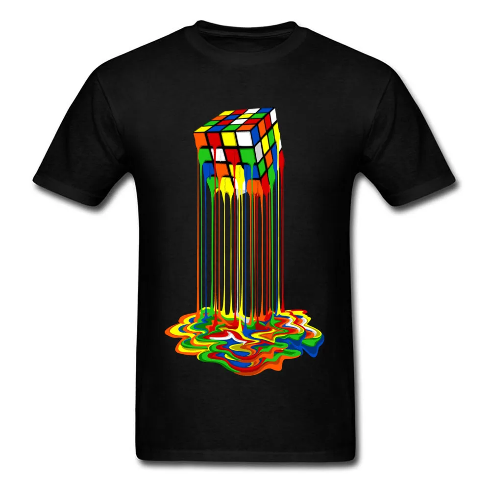 

New Tshirt Rainbow Abstraction Melted Image Pure Cotton Young T-Shirt Best Gift Men Tops & Tees Good Quality