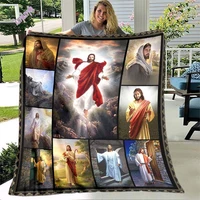 jesus virgin mary statue of liberty soft throw blanket bedding flannel living roombedroom warm blanket