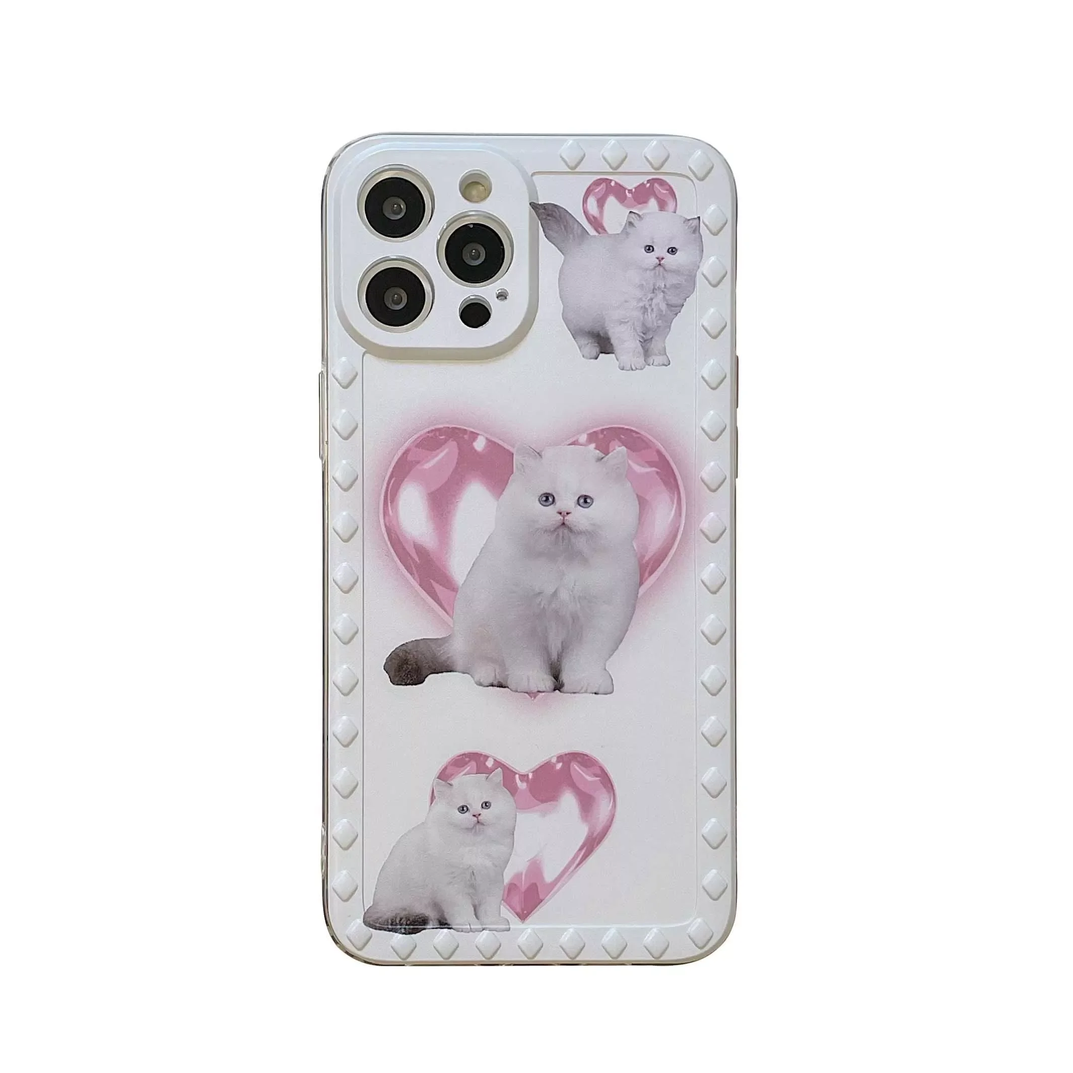 

Factory Direct Selling for iphone 12 11 13 Pro Max XR 12ProMax 8 7 plus X XS XSMAX Soft silicone cover cat & pink heart cute car