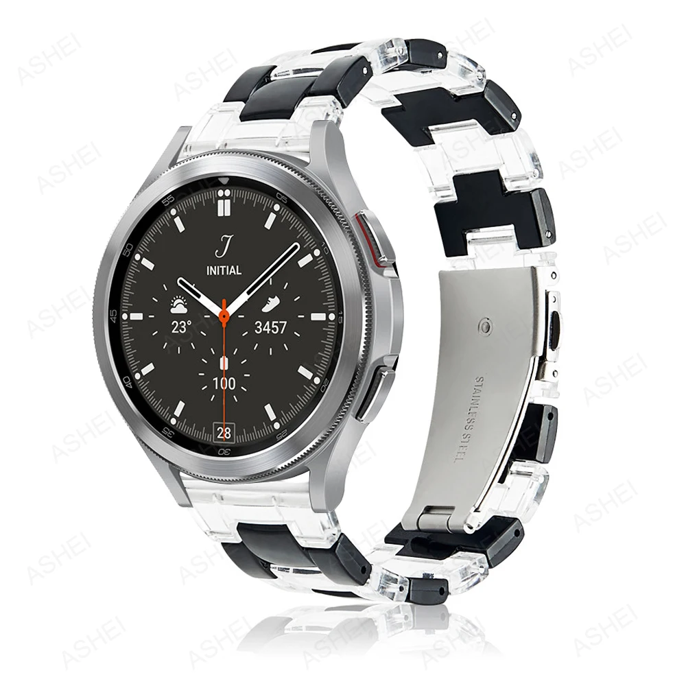 

22/20mm strap for samsung galaxy watch 4 44mm 40mm band clear resin correa for galaxy watch 4 classic 46mm 42mm 3 45mm 41mm band