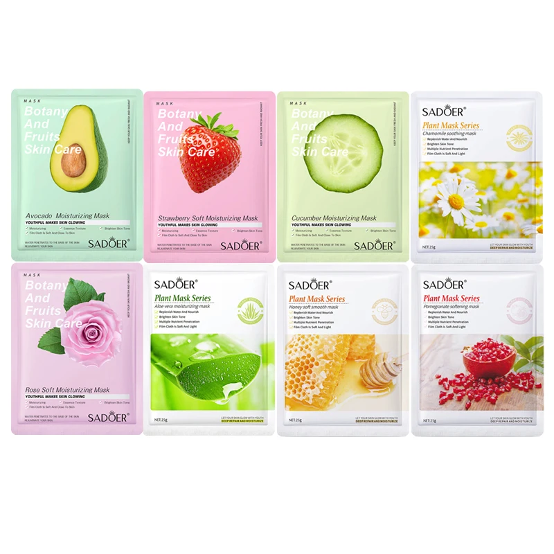 

8pcs Natural Plant Face Mask Beauty Skincare Masks Moisturizing Anti Aging Hydrating Facial Mask Face Care Korean Cosmetics
