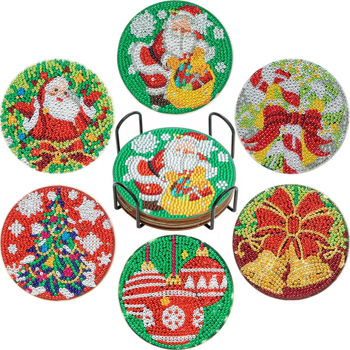 

Diamond Handmade Coasters 6PC Coffee Cup Coaster Heat Insulation Table Mat for Tea Milk Mug Home Decors