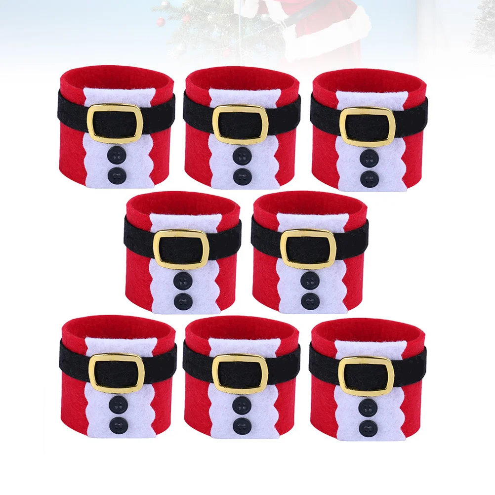 

8pcs Napkin Ring Festive Napkin Ring Christmas Napkin Holder Christmas Dinner Decorations Santa Claus Napkin Rings