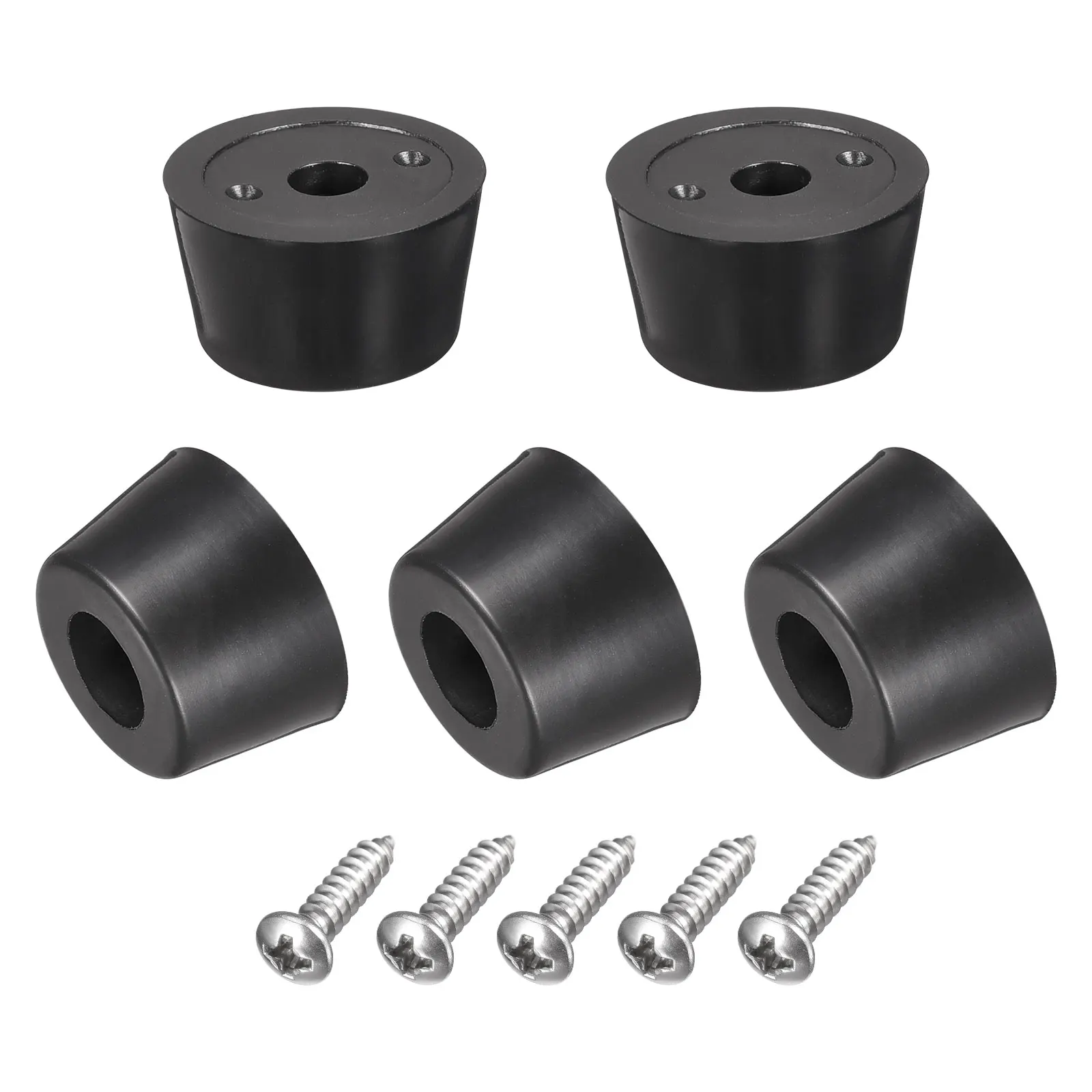 

Uxcell 0.63" W x 0.39" H Round Rubber Bumper Feet, Stainless Steel Screws and Washer for Furniture 24 Pcs