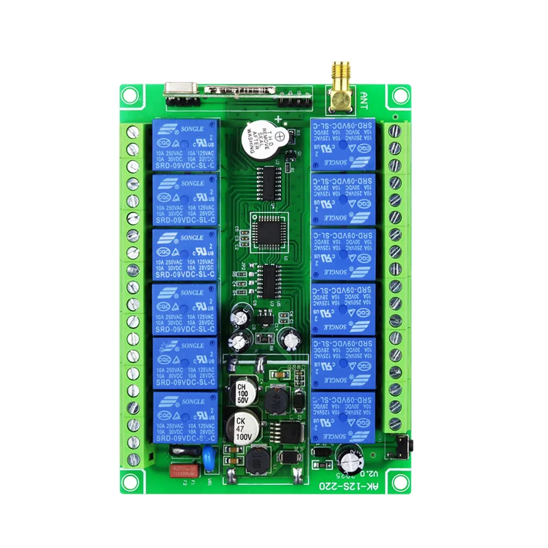 Фото DC12-48V 12 каналов 433 МГц RF переключатель универсальный набор для промышленного управления электрическим краном гаражные ворота пульт дистанционного управления и приемник №2