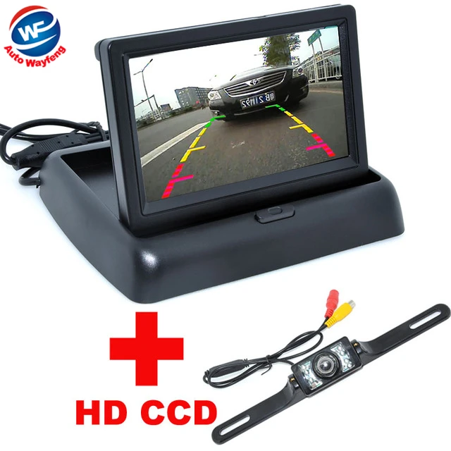 

170 degree wide angle night Rear View backup Camera+4.3" LCD Foldable ccd Monitor Auto Parking Assistance car camera