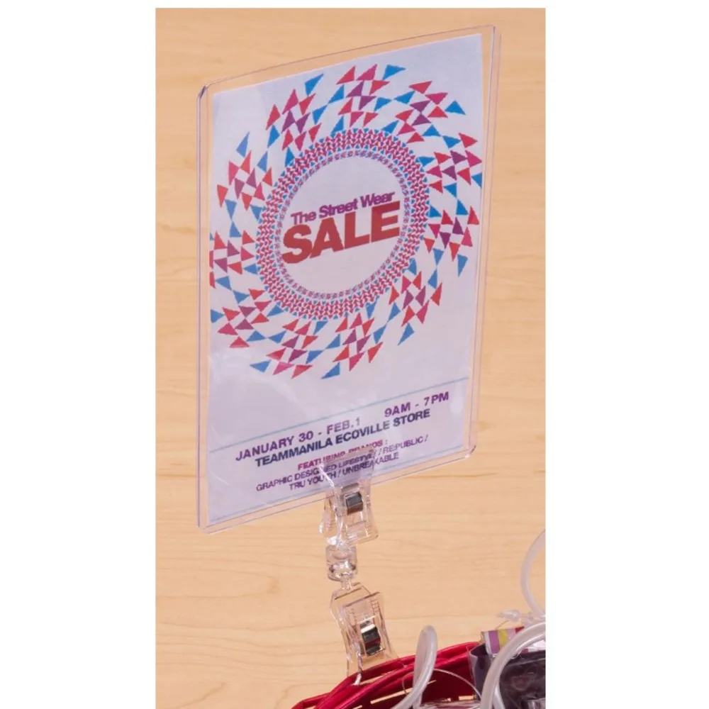 

Держатель для бирки с клипсой, держатель для бирки с прозрачным рукавом для знаков 4 "X 6"