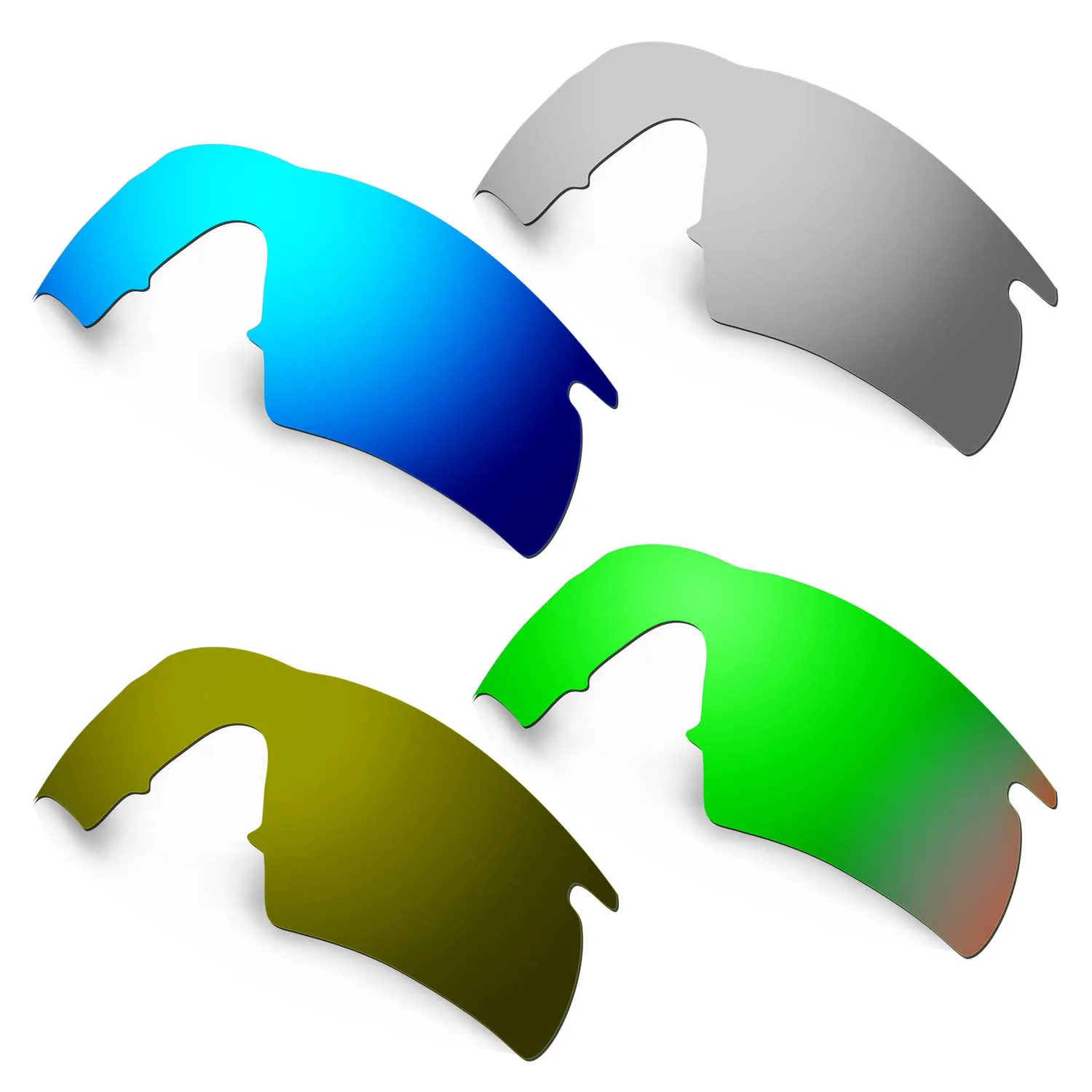 HKUCO Blue/Silver/Green/Bronze 4 Pairs Polarized Replacement Lenses For M Frame Hybrid Sunglasses Increase Clarity