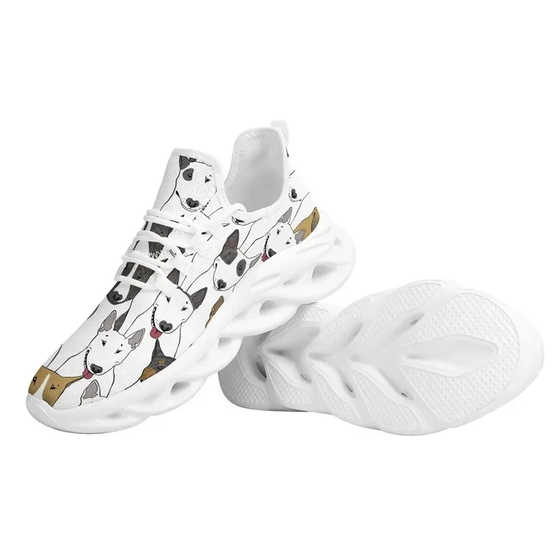Женские летние кроссовки с принтом Бультерьера повседневная обувь на плоской