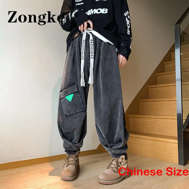 

Zongke Tapered Jeans For Men Clothings Cargos Pants Mens Jeans Street Wear Chinese Size 5XL 2023 Spring New Arrivals