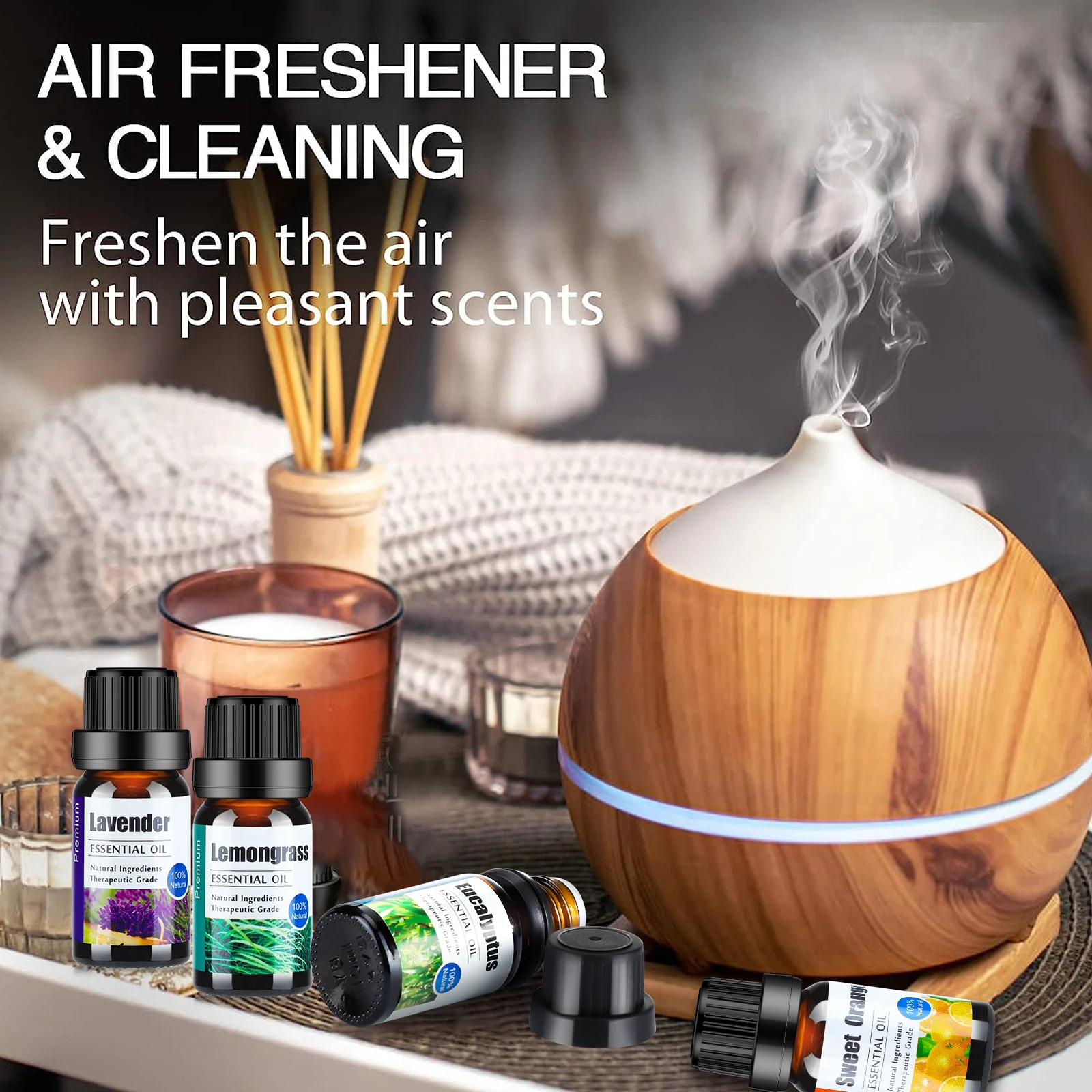

6 Pcs 10ml Pure Essential Oils Set Organic Air Purifier Essential Oils Aromatherapy Fragrance Essential Oil Set For Diffuser