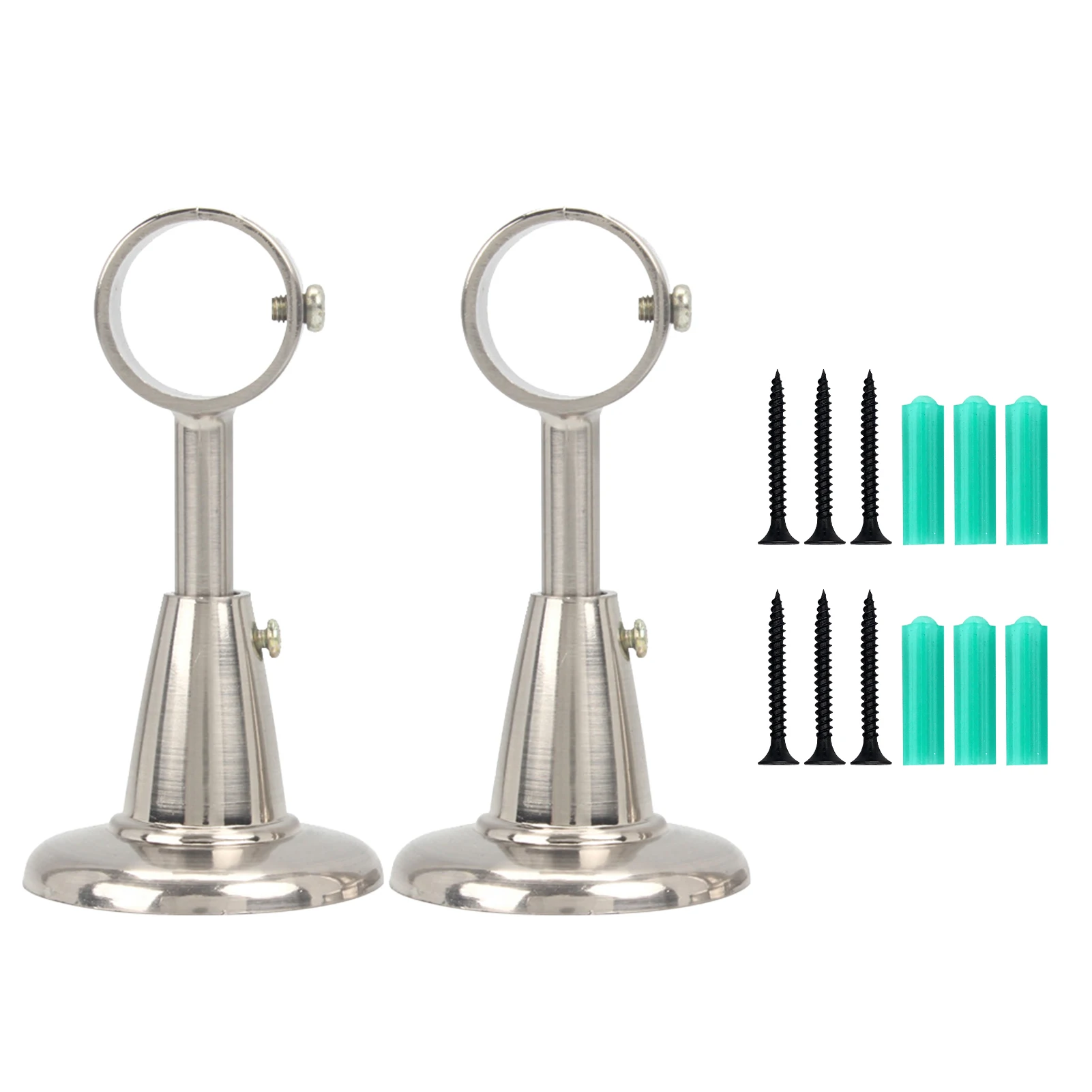 

2pcs Accessories Silver Aluminum Alloy Holder Home Ceiling Mount Side-Mount Durable Curtain Rod Bracket Fixing Plating Universal