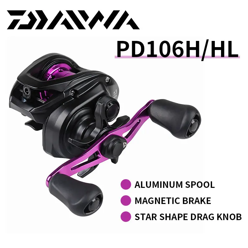 Оригинальная Новинка 2022, металлическая катушка DAIWA PD106, высокоскоростной фрикцион, макс. 6 кг, катушка для заброса приманки, для левой и правой руки, стандартная