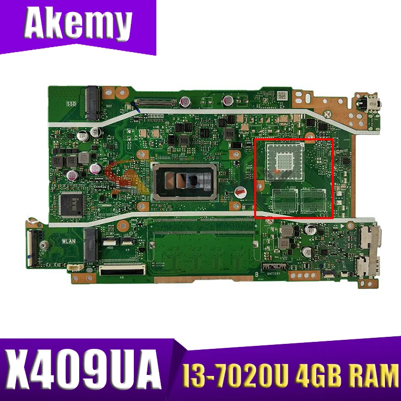 

X409UA notebook mainboard For ASUS X409 X409U X409UJ X409UA laptop motherboard mainboard W/I3-7020U 4GB RAM GM tested full 100%