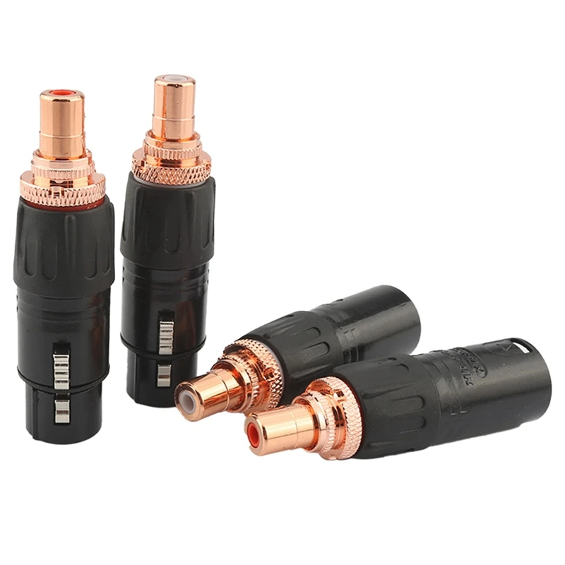 

4 шт., красный Переходник XLR-RCA для аудиоразъема Hi-Fi