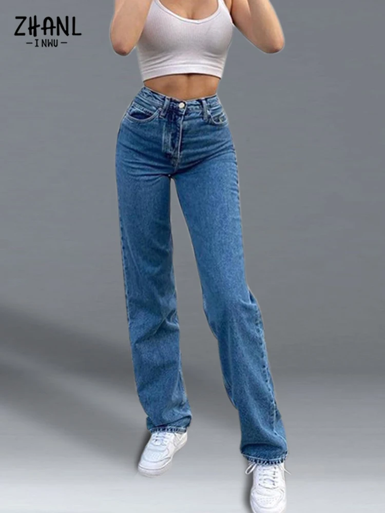 Women's Fashion Jeans Streetwear High Waist Wide Leg Pants Y2K Hip Butterfly Print Harajuku Female Straight Trousers