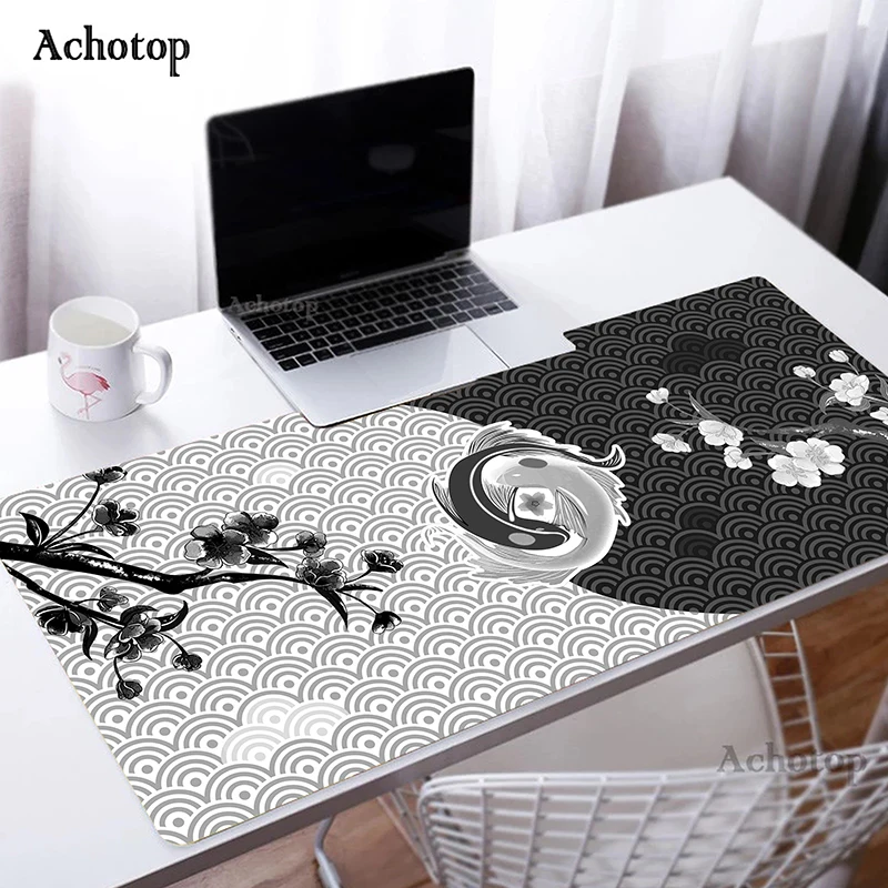 

Japanese Style Mouse Pad Gamer Carpet Speed Desk Accessories Mousepad Keyboard Mat Gaming Tai Chi Koi Mousepads Rubber Desk Mats