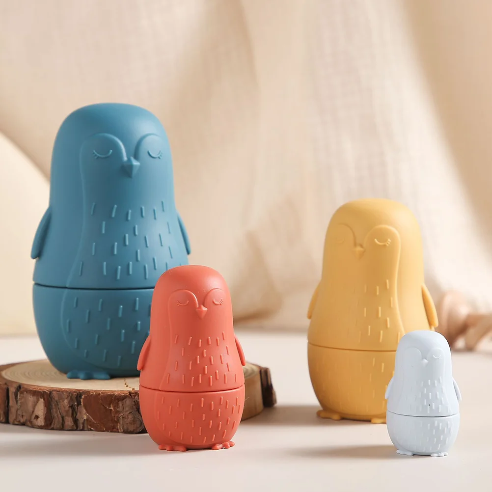 

Matryoshka Gifts Nesting Dolls Handmade Stacking 4 Layers Russian Cartoon Animal Bath Toys