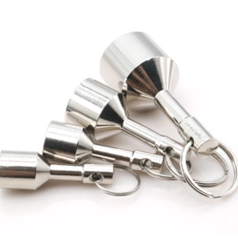 

Silver Color Super Strong Metal Magnet Check Car Keys Keychain Split Ring Pocket Keyring Hanging Holder Portable Outdoor Tools1