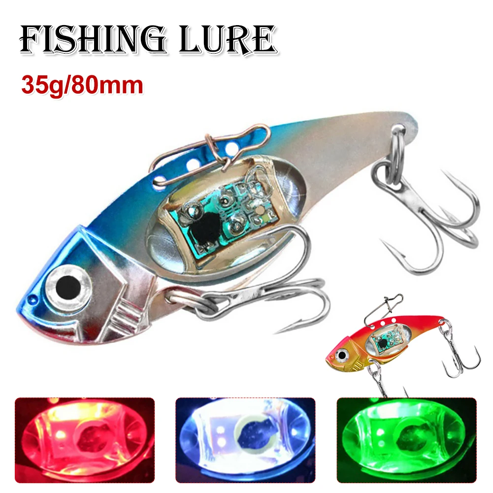 

LED Flash Fishing Lure with Hook Underwater Attracting Fish Lure Water-Triggered Night Light Bait Fresh Saltwater Fishing Tackle