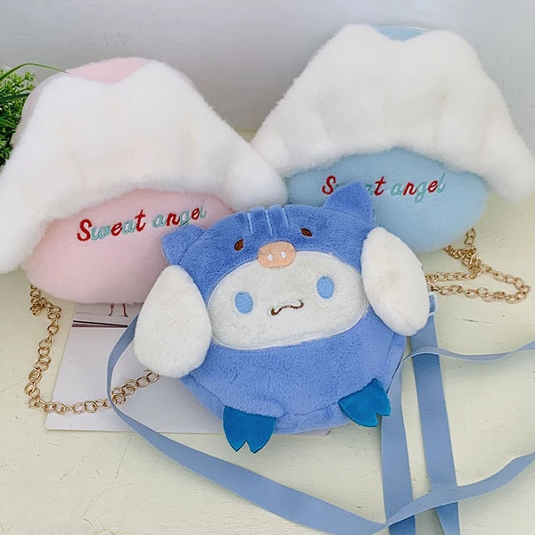 

Sanrio Cinnamoroll Babycinnamoroll 2022 новая плюшевая женская сумка, сумка-мессенджер через плечо, милый рюкзак, плюшевая сумка
