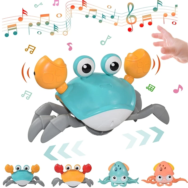 Induction Escape Crab Octopus Electron Pet Automatic Obstacle Avoidance Interactive Electric Toy Rechargeable Luminous Kids Toys