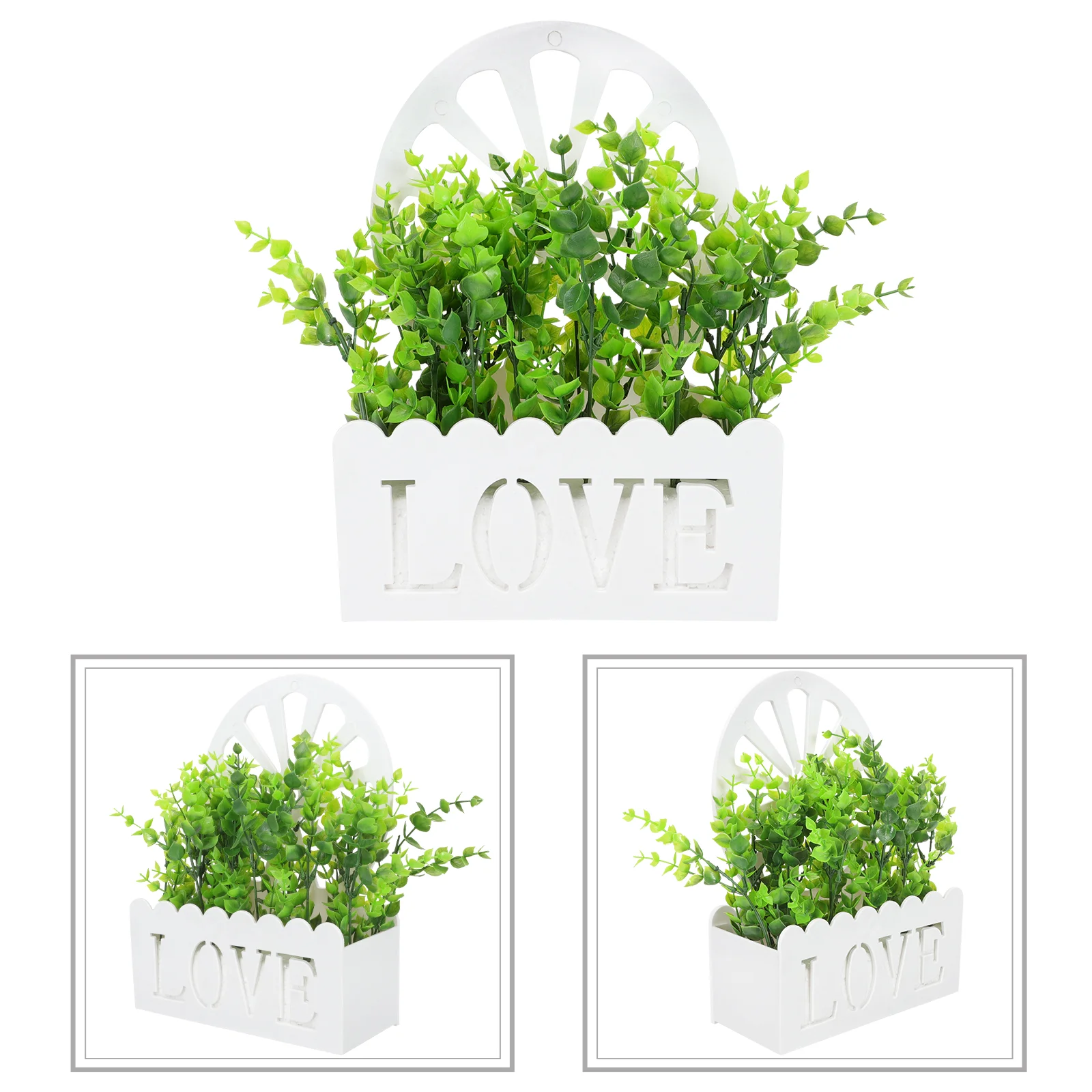 

Potted Artificial Fake Hanging Eucalyptus Wall Pots Succulents Mini Greenery Bonsai Tree Faux Leaves Decoration Indoor